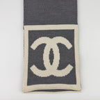 Chanel CC Logo Scarf Wool Silk Two — view 3