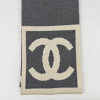 Chanel CC Logo Scarf Wool Silk Two — view 5