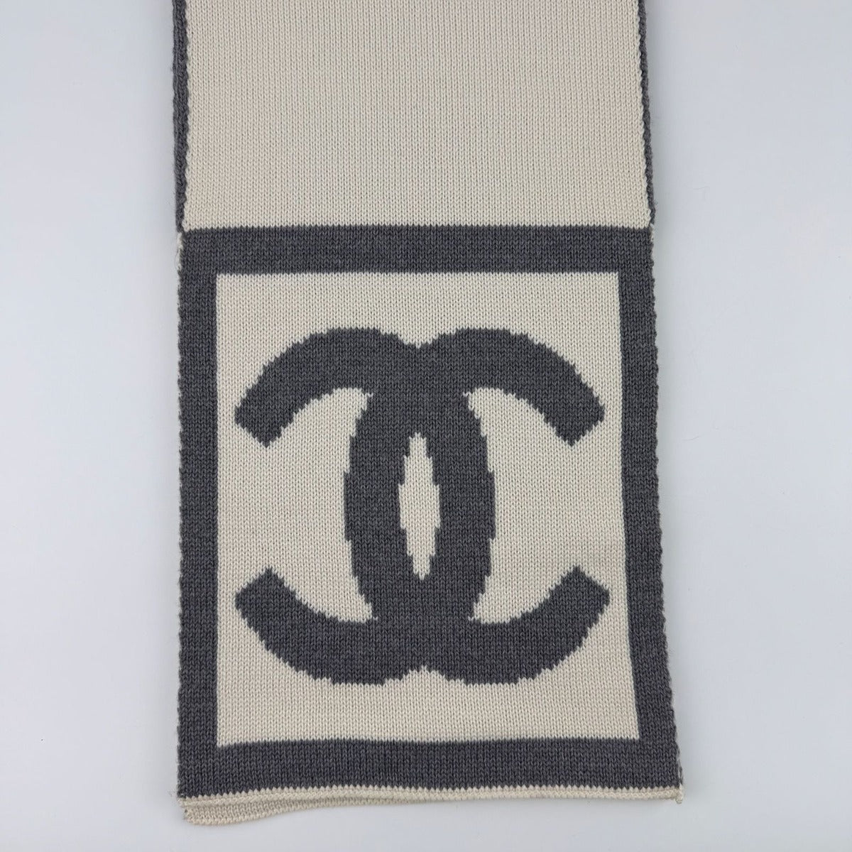 Chanel CC Logo Scarf Wool Silk Two — view 7