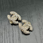 Chanel Earrings Rhinestone Gold — view 3