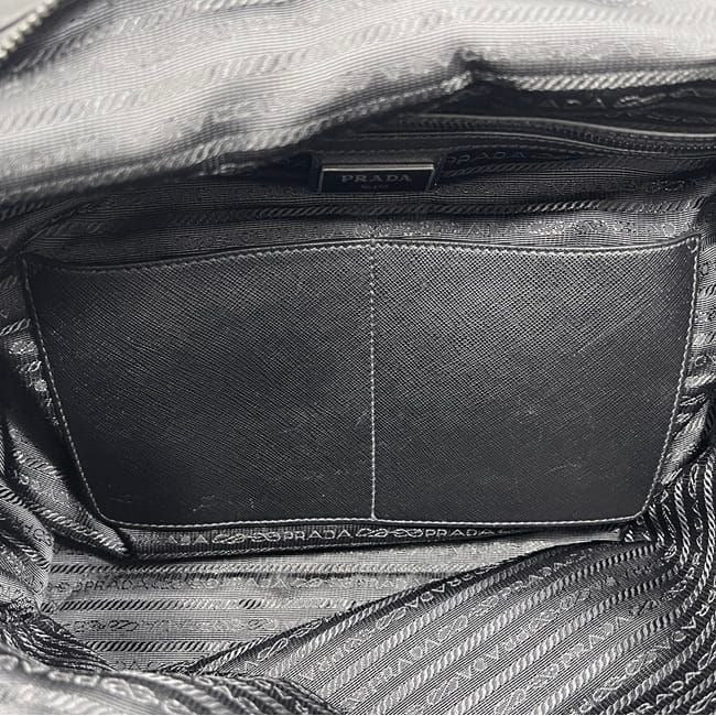 Prada Tote Bag Black Nero Tessuto 2 Vg026 — view 2