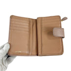 Prada Compact Wallet Bifold L-zip Leather Beige Gold — view 4