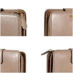 Prada Compact Wallet Bifold L-zip Leather Beige Gold — view 6