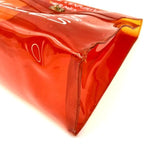 Hermes Vinyl Kelly Clear Handbag Orange — view 8