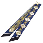 Hermes Lift Profile Scarf Silk Navy Blue 0129