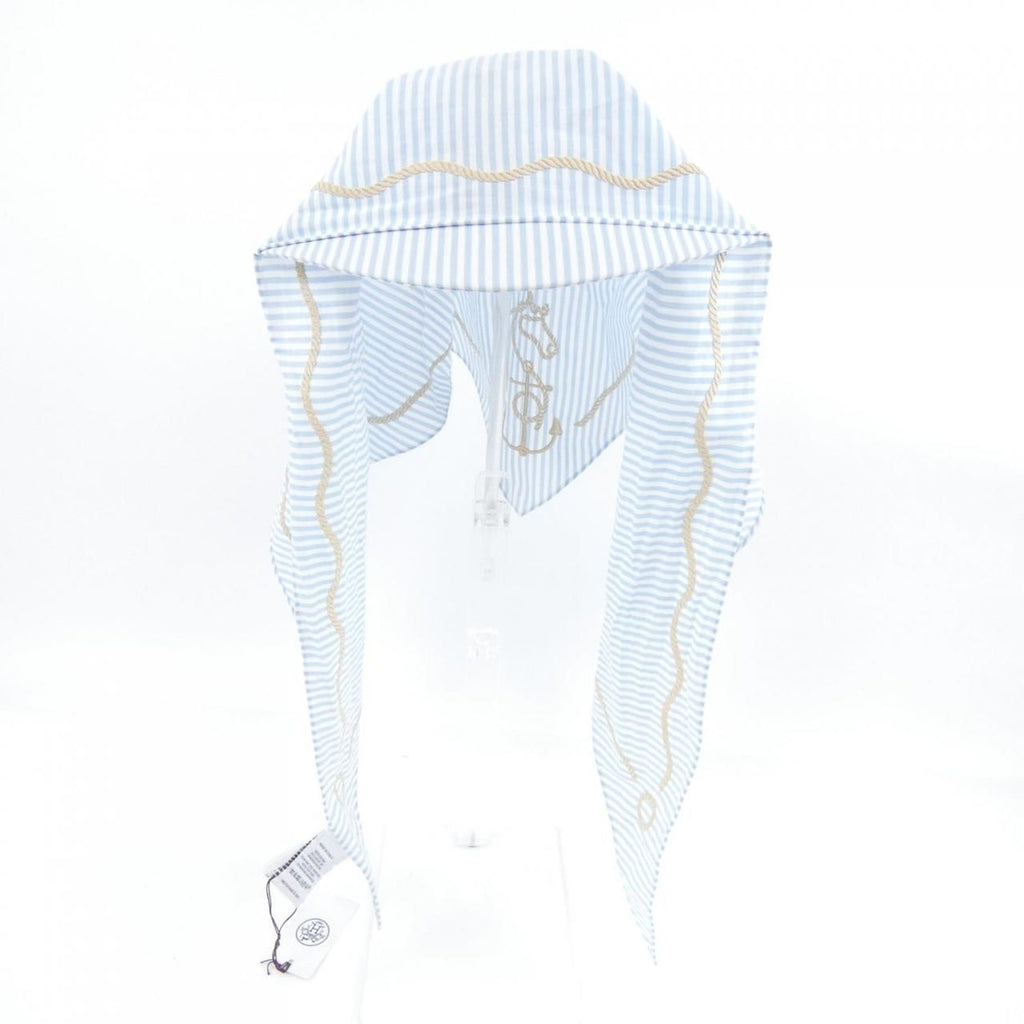 Hermes Ancre Marine Triangle Shawl White Blue — view 5