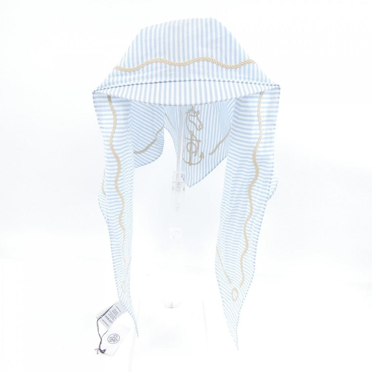 Hermes Ancre Marine Triangle Shawl White Blue — view 5