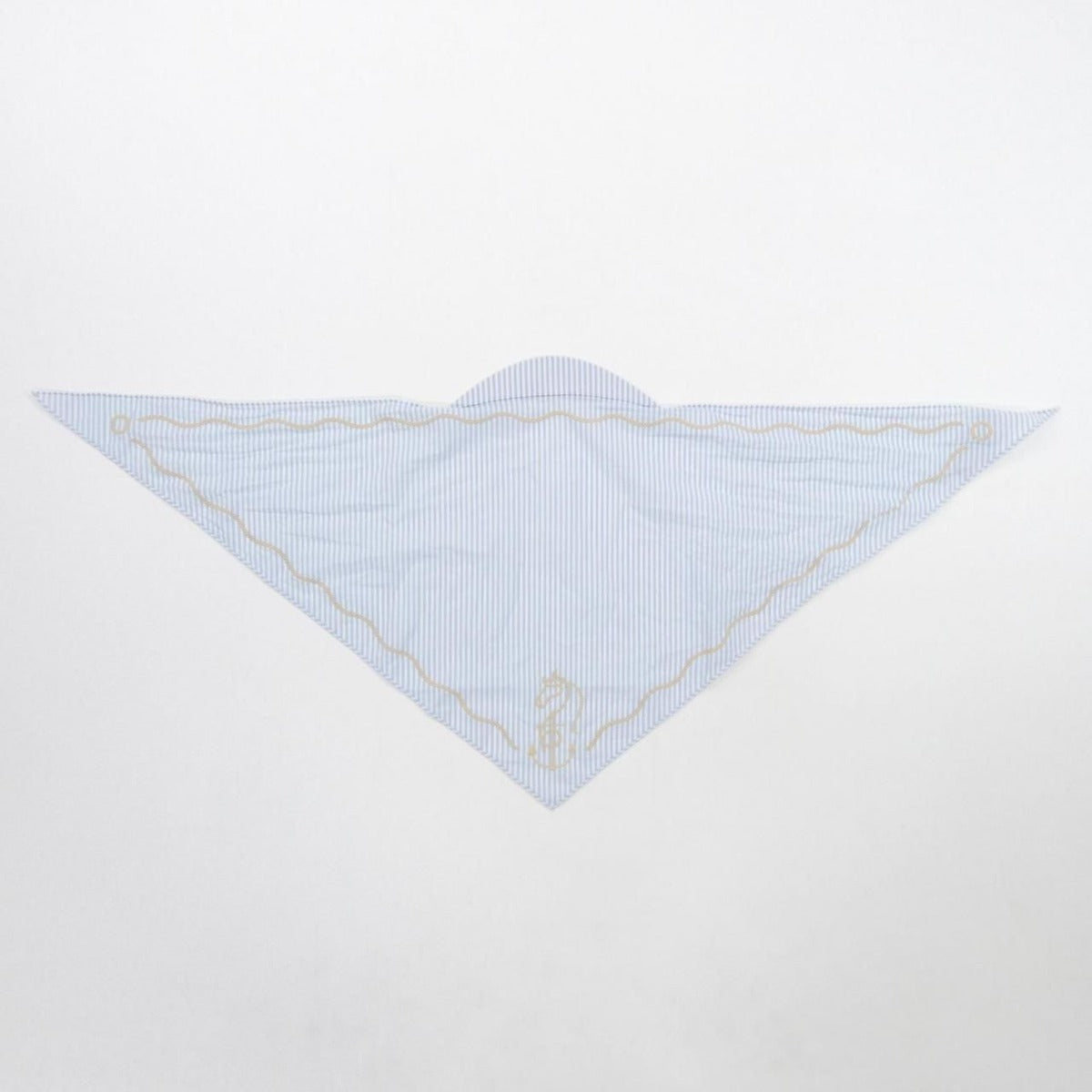 Hermes Ancre Marine Triangle Shawl White Blue — view 6
