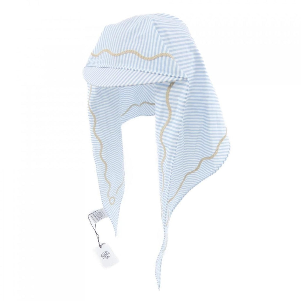 Hermes Ancre Marine Triangle Shawl White Blue