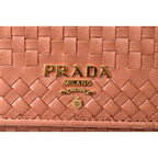 Prada Long Wallet Shoulder 1 M1437 Madras Rose — view 3