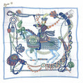 Hermes Scarf Callewash Calle 90 Timpani Player Blue Aq5852