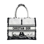 Christian Dior Book Tote Eiffel Tower Monotone Black And White Handbag — view 2