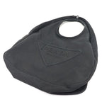 Prada Canvas Hobo Bag Shoulder Black 2 Vy005 Embossed Logo