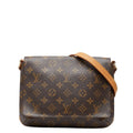 Louis Vuitton Monogram Musette Tango Short Crossbody Shoulder Bag Brown
