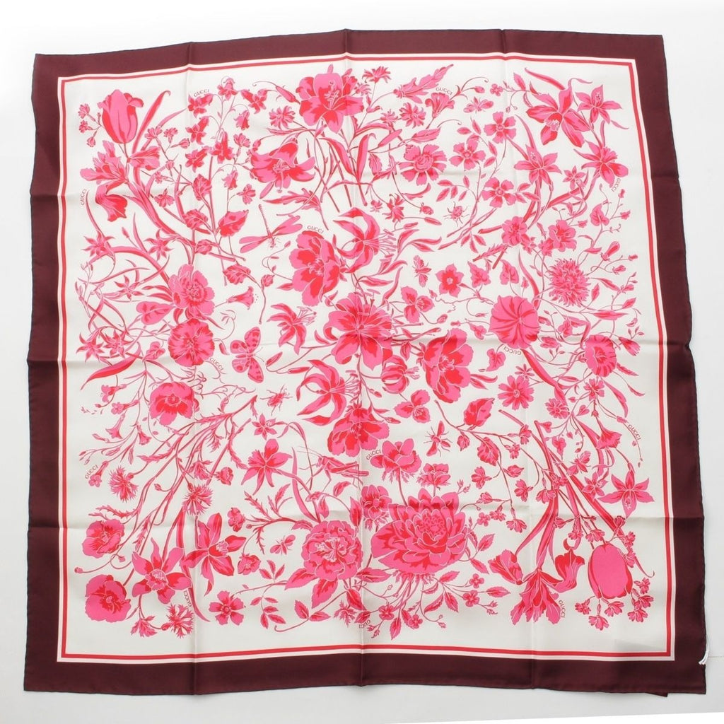 Gucci Silk GG Flora Scarf Pink