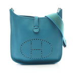 Hermes Shoulder Bag Evelyne 3 Trois GM Blue Paon Leather