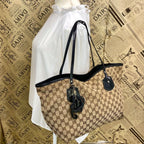 Gucci Shoulder Tote GG Canvas Black A4 Business Travel — view 2