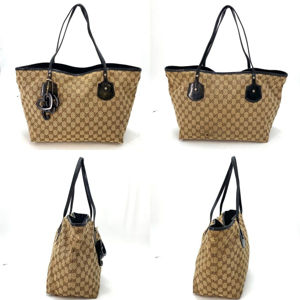 Gucci Shoulder Tote GG Canvas Black A4 Business Travel — view 3