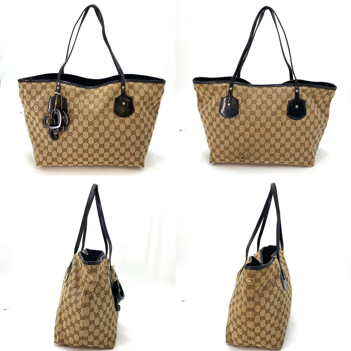 Gucci Shoulder Tote GG Canvas Black A4 Business Travel — view 3