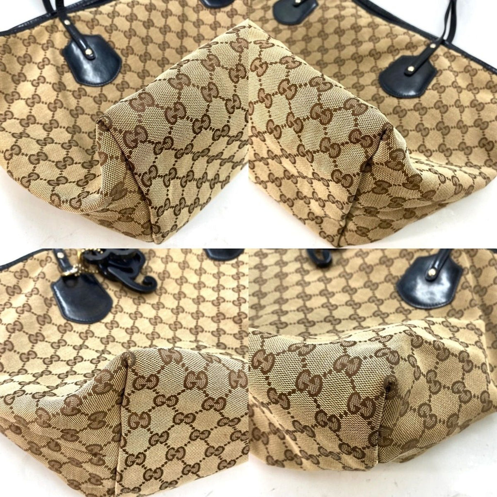 Gucci Shoulder Tote GG Canvas Black A4 Business Travel — view 5