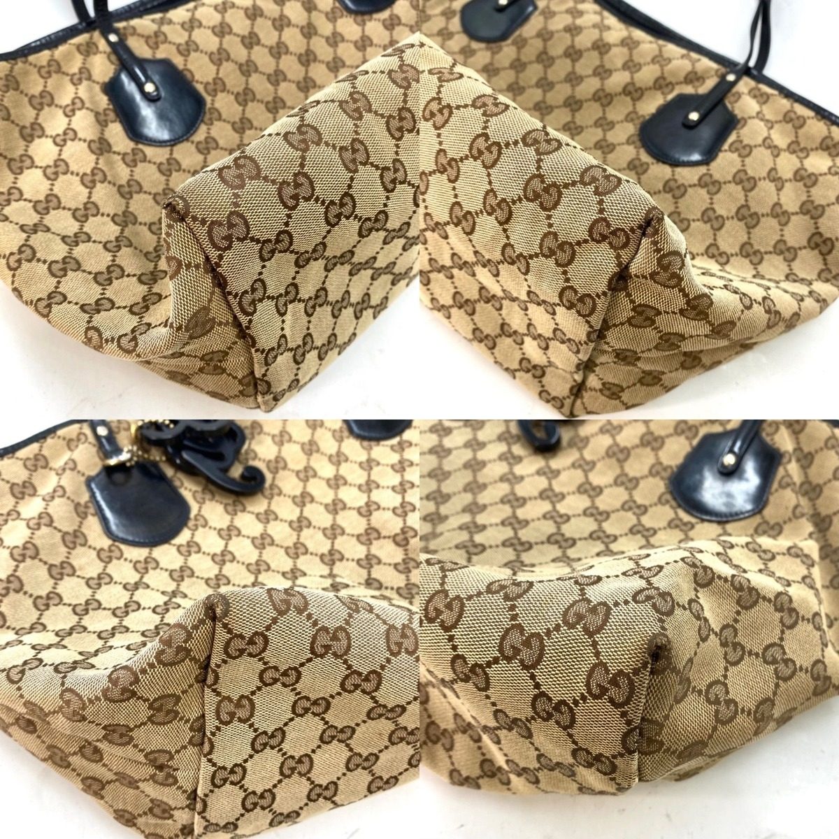 Gucci Shoulder Tote GG Canvas Black A4 Business Travel — view 5