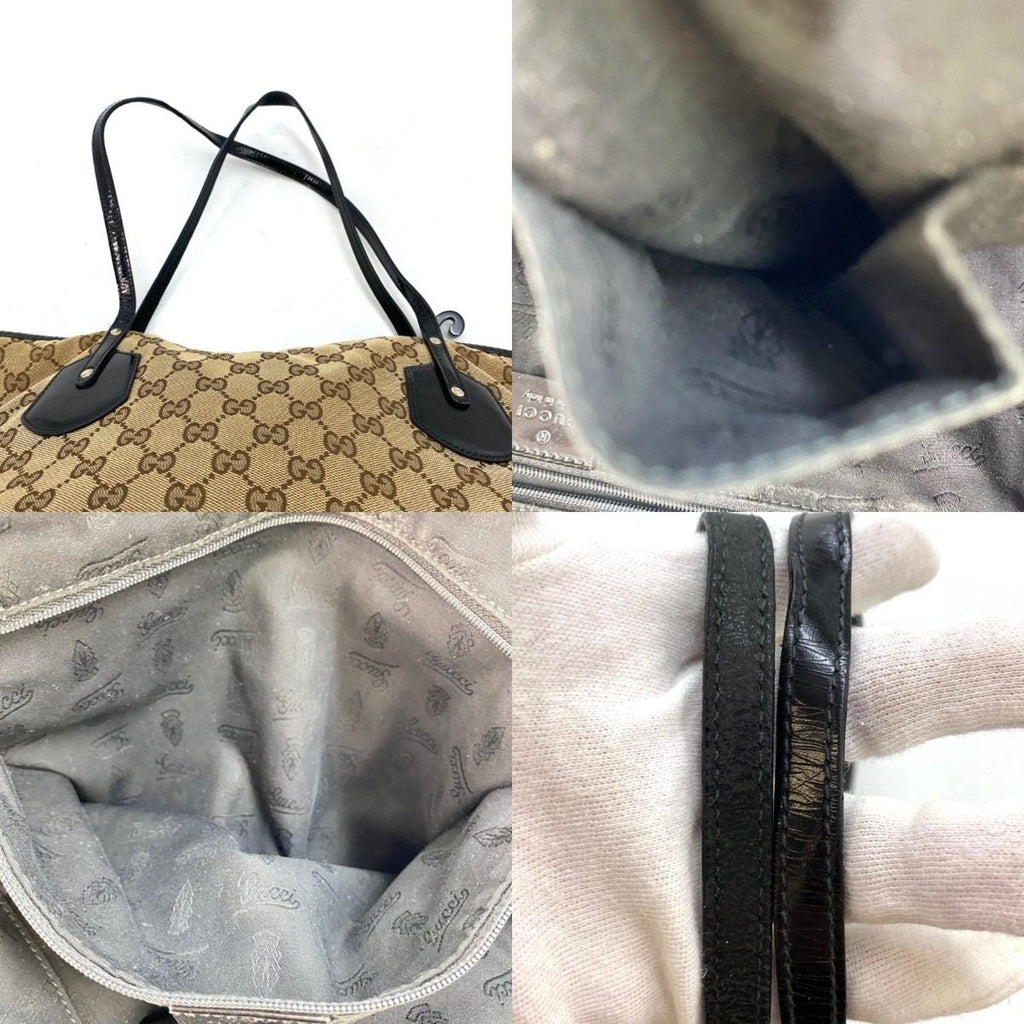 Gucci Shoulder Tote GG Canvas Black A4 Business Travel — view 7