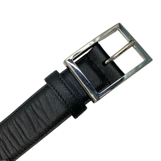 Prada 2 Cc121 4 Belt Saffiano Leather Black Silver — view 3