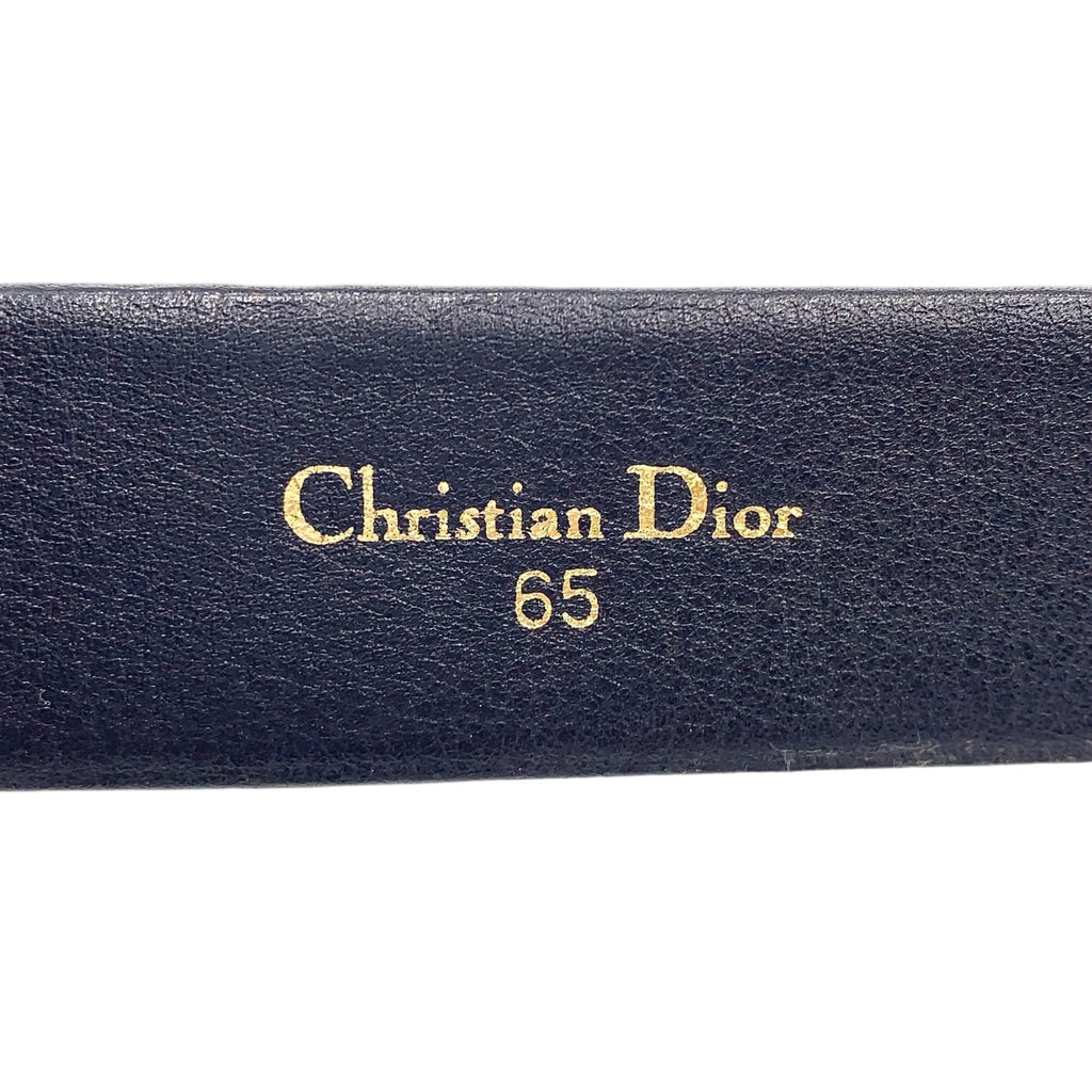 Dior Trotter Leather Canvas Navy Belt Gold — view 2