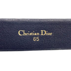 Dior Trotter Leather Canvas Navy Belt Gold — view 2