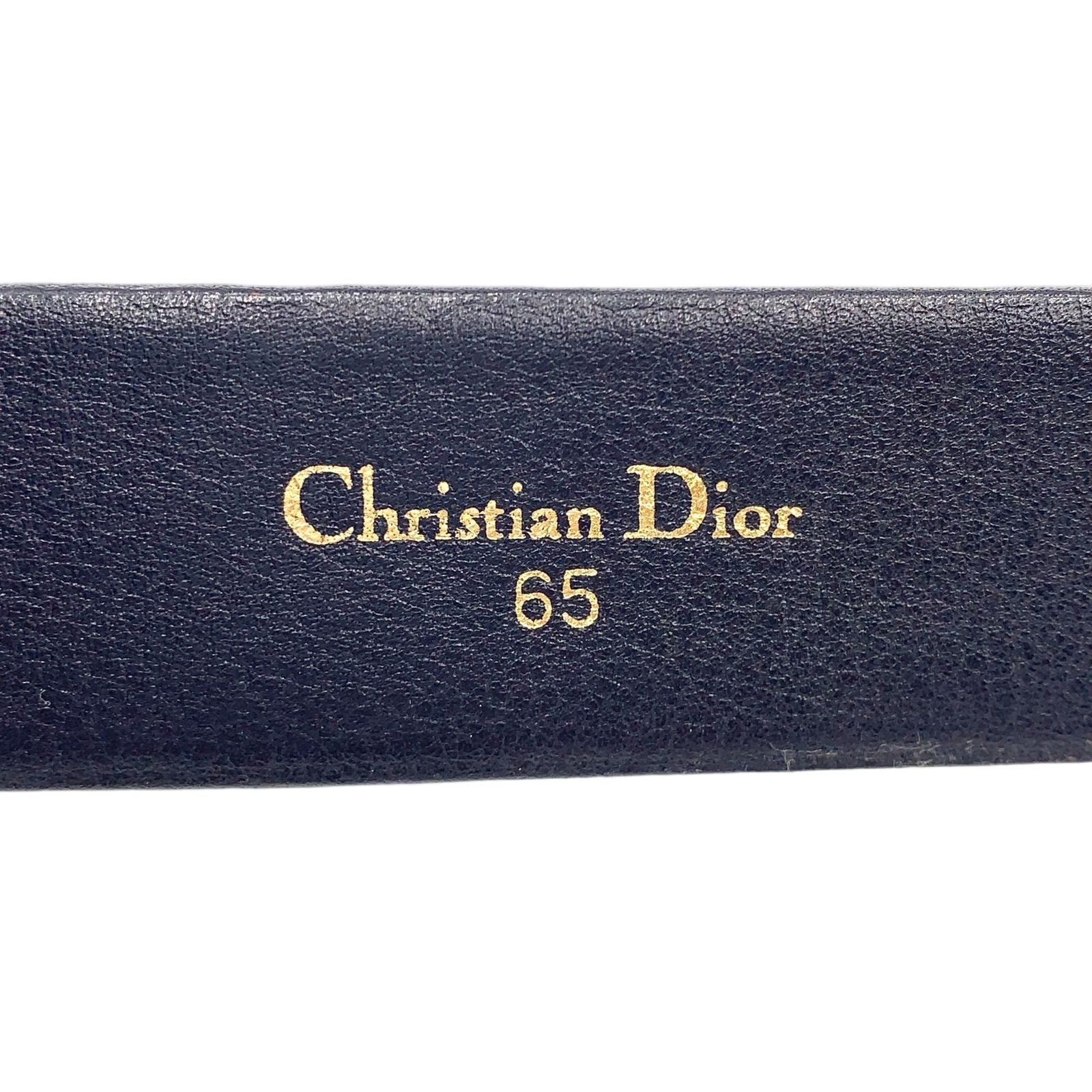 Dior Trotter Leather Canvas Navy Belt Gold — view 2