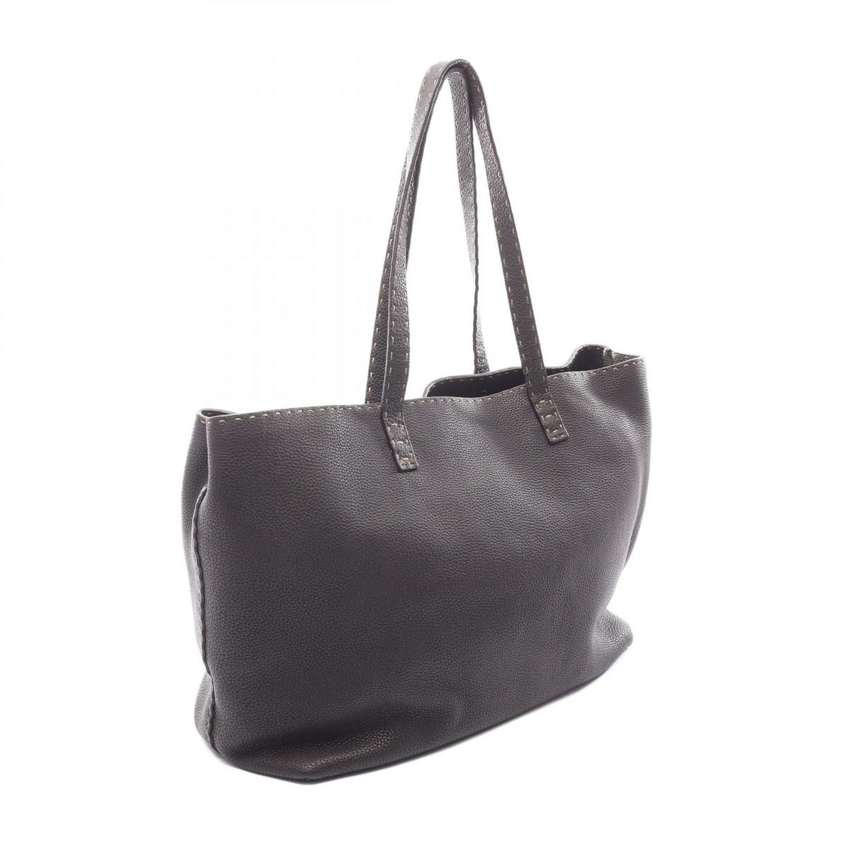 Fendi Tote Selleria Dark Brown Leather — view 2