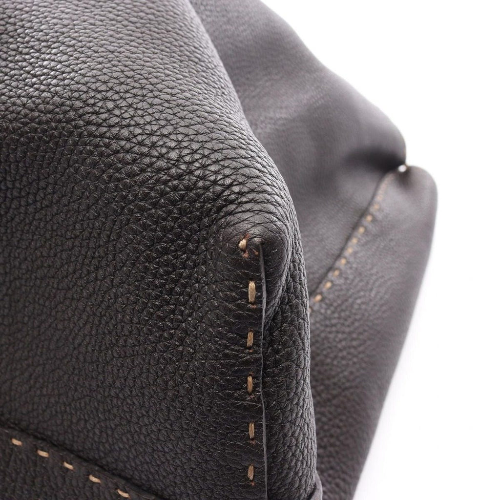 Fendi Tote Selleria Dark Brown Leather — view 5
