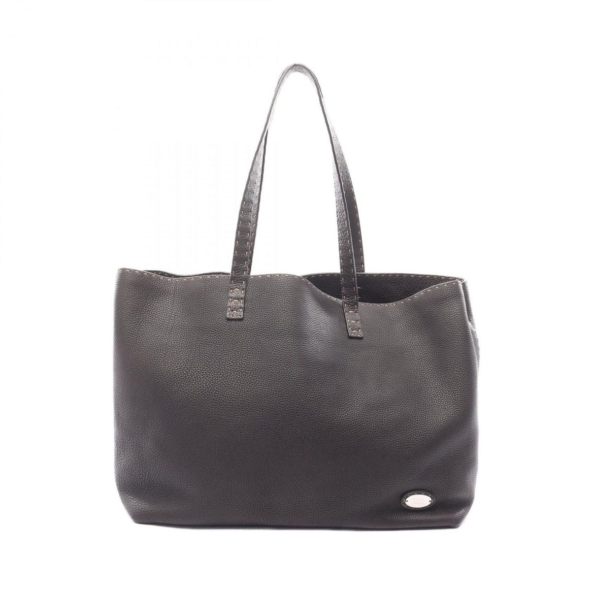 Fendi Tote Selleria Dark Brown Leather