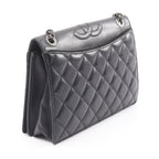 Chanel Shoulder Bag Quilted Big CC Logo Black Lambskin — view 2