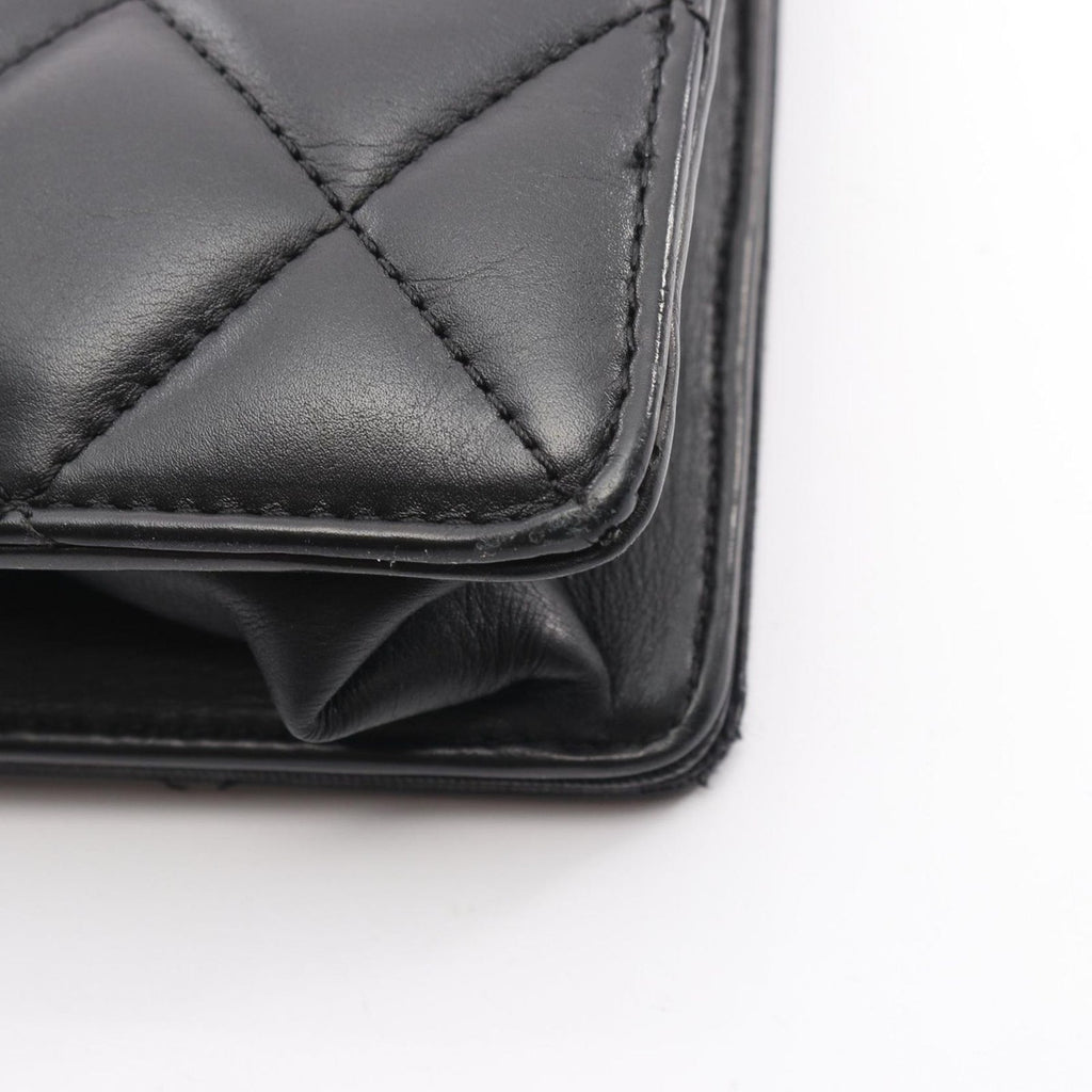 Chanel Shoulder Bag Quilted Big CC Logo Black Lambskin — view 9
