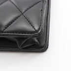 Chanel Shoulder Bag Quilted Big CC Logo Black Lambskin — view 9