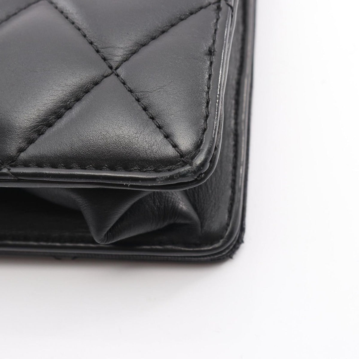 Chanel Shoulder Bag Quilted Big CC Logo Black Lambskin — view 9
