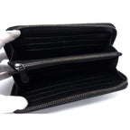 Bottega Veneta Wallet Intrecciato Black Leather Zip Around Silver — view 3
