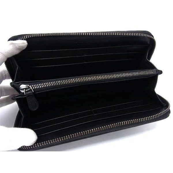 Bottega Veneta Wallet Intrecciato Black Leather Zip Around Silver — view 3