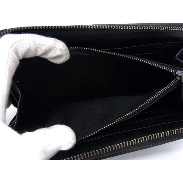 Bottega Veneta Wallet Intrecciato Black Leather Zip Around Silver — view 4