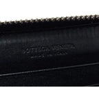 Bottega Veneta Wallet Intrecciato Black Leather Zip Around Silver — view 5