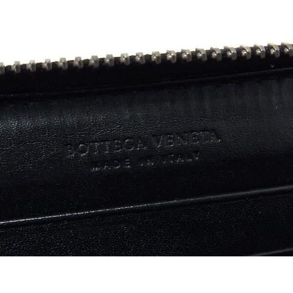 Bottega Veneta Wallet Intrecciato Black Leather Zip Around Silver — view 5