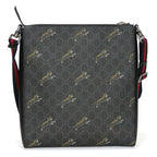 Gucci Shoulder Bag GG Supreme Canvas Black Gray Silver Hardware Tra — view 3