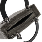 Dior Medium 2-Way Handbag Houndstooth Black White Canvas Leather — view 5