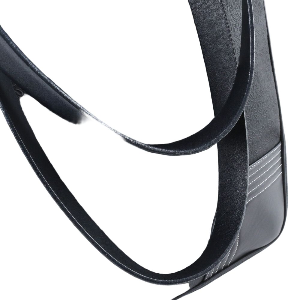Loewe Anagram Repeat Leather Nylon Tote Shoulder Black — view 2