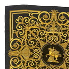 Hermes Scarf Carre 90 les Tuileries Jardin Des Black Gold — view 2