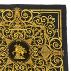 Hermes Scarf Carre 90 les Tuileries Jardin Des Black Gold — view 3