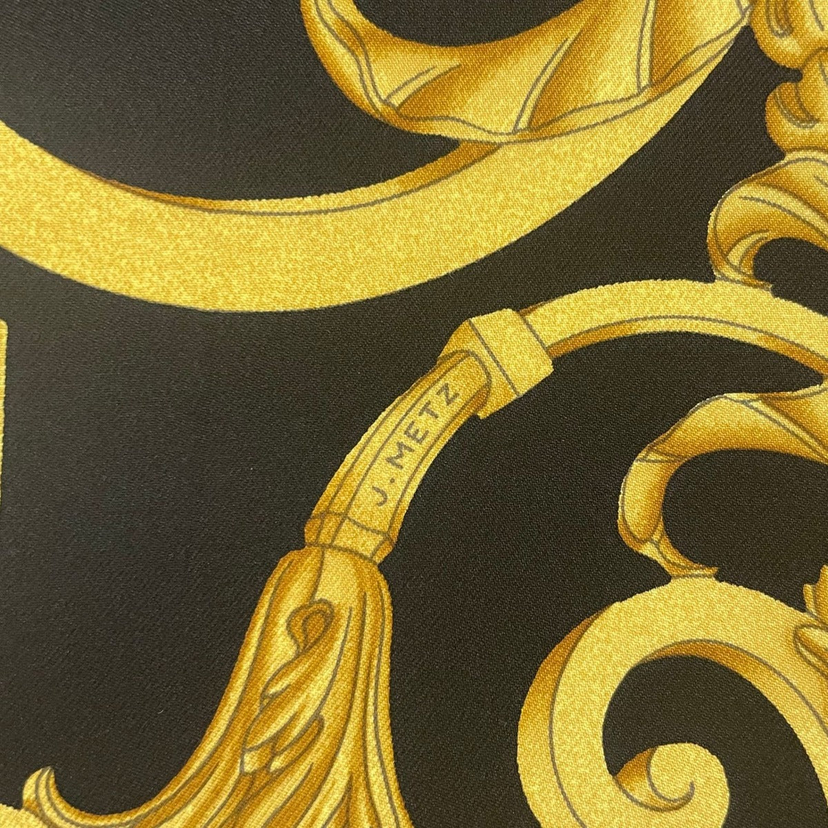 Hermes Scarf Carre 90 les Tuileries Jardin Des Black Gold — view 7