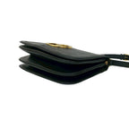 Gucci Vintage Logo Gold Leather Shoulder Bag Pochette Black — view 8