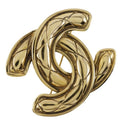 Chanel Coco Mark Quilted Gold Plated 31.4 g Brooch